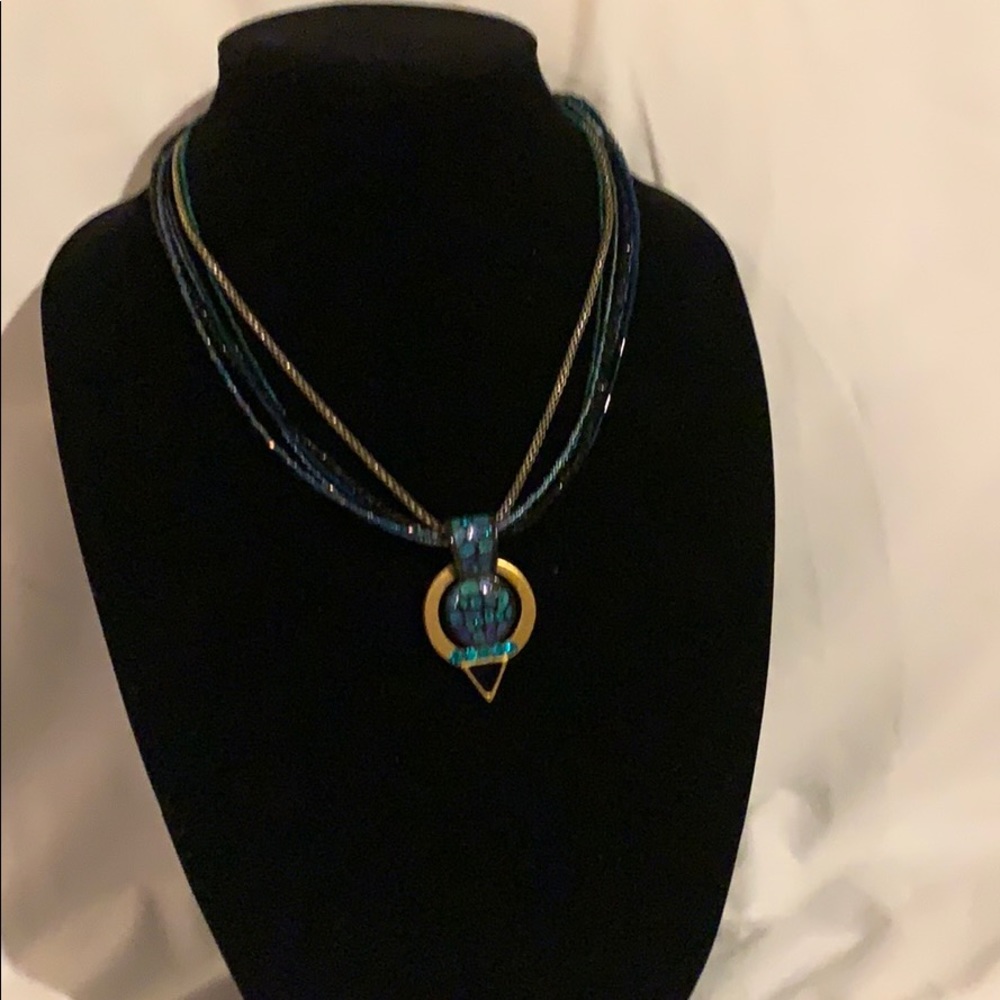 Chicos 18” green/blue Pendant Necklace